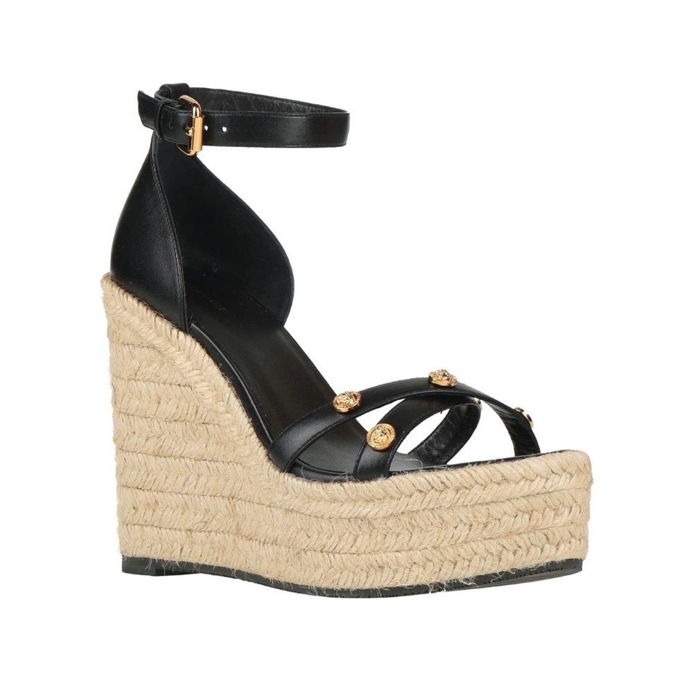 Versace Leather Wedge Sandals (Gently Used)